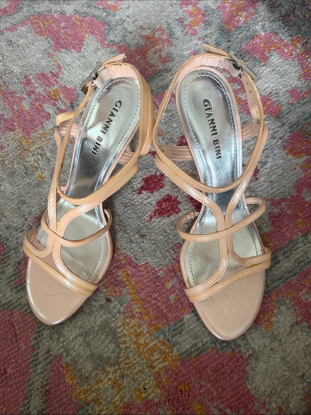 Gianni Bini Peach Strappy Heeled Sandals